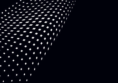 Abstract geometric background, lines of white small squares on a black background. business or...