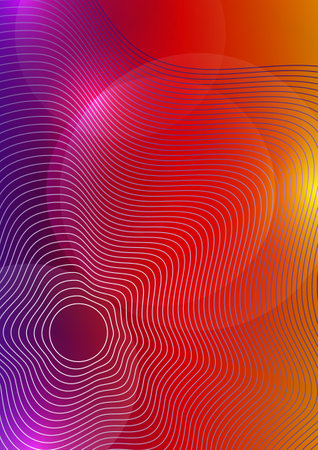 Abstract background liquid organic shapes of dynamic waves and circles, lines on a bright color background. vector illustrationのイラスト素材