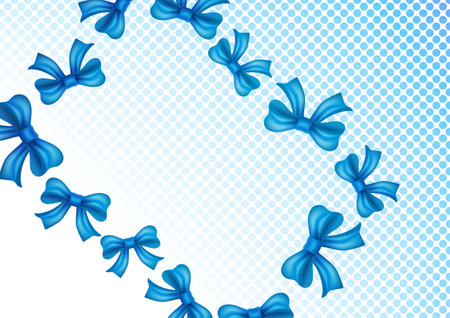 Festive background from realistic bows. vector illustrationのイラスト素材