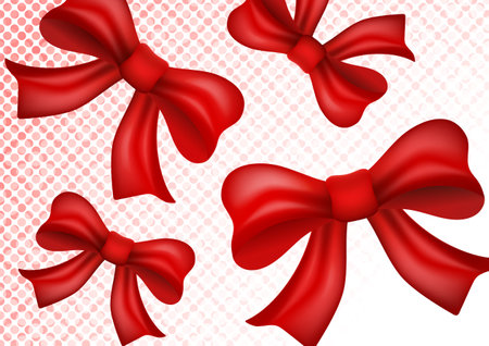 Festive background from realistic bows. vector illustrationのイラスト素材
