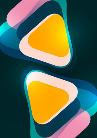 Abstract background from rounded triangles overlapping each other. Geometric trendy template. Vector illustration for wallpaper, banner, background, postcard, book illustration, landingのイラスト素材