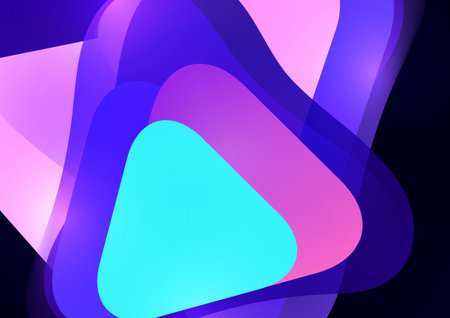 Abstract background from rounded triangles overlapping each other. Geometric trendy template. Vector illustration for wallpaper, banner, background, postcard, book illustration, landingのイラスト素材