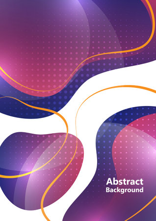Creative abstract bright background. Smooth liquid, stripes and dots on a white background. Template for prints, posters, flyers. vector illustration for your design.のイラスト素材