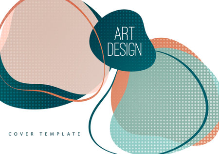 Creative abstract bright background. Smooth liquid, stripes and dots on a white background. Template for prints, posters, flyers. vector illustration for your design.のイラスト素材