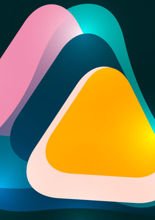 Abstract background from rounded triangles overlapping each other. Geometric trendy template. Vector illustration for wallpaper, banner, background, postcard, book illustration, landingのイラスト素材