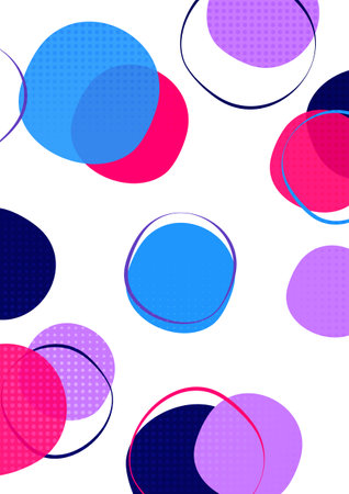 Colorful annual brochure report flyer design template with style circles. vector illustration, Use for presentation sheet cover abstract flat background, layout in A4 sizeのイラスト素材