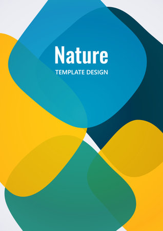 Geometric composition with a transparent overlay of colored rounded, square shapes. vector illustration.のイラスト素材