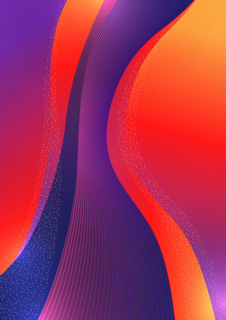 Creative geometric colorful bright wave background with lines and dots. Collage. Design for prints, posters, postcards, etc. vector illustration.のイラスト素材