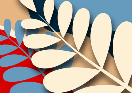 Branch with plant leaves. Bright wave design ecology image Vector illustrationのイラスト素材