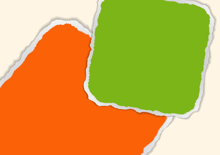 Bright colored blank paper banner with torn edges for revealing message concepts. vector illustrationのイラスト素材