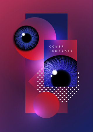 Creative background, pupil of the eye. Technologies. Vector illustrationのイラスト素材