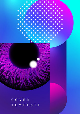 Creative background, pupil of the eye. Technologies. Vector illustrationのイラスト素材