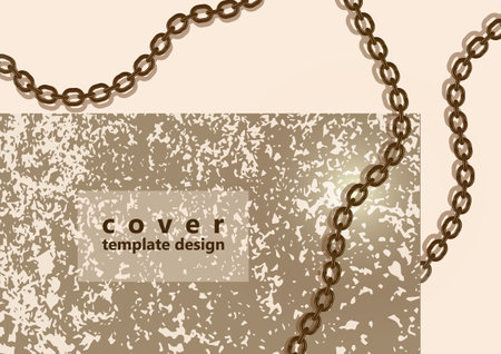 Metal chain made of gold. Realistic seamless wavy chains. Template for your design. Vector illustration.のイラスト素材