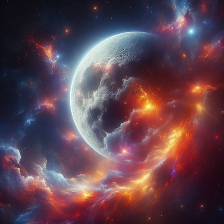 Universe with planets, stars and galaxies in outer space, showing the beauty of space exploration....