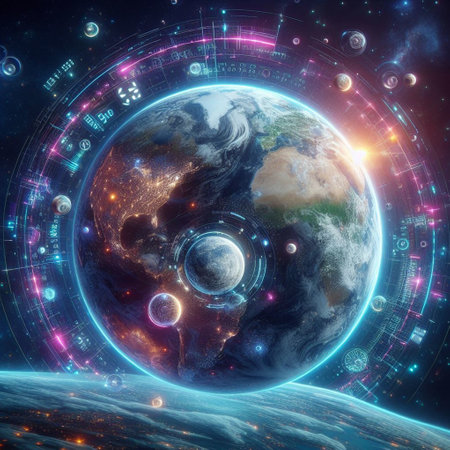 Universe with planets, stars and galaxies in outer space, showing the beauty of space exploration....