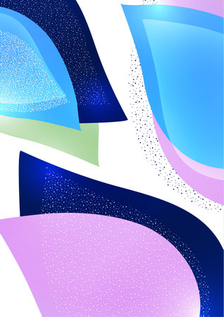 Abstract colored dynamic figures. Drop-shaped petals. Beautiful shapes and colors. Template for your design. Vectorのイラスト素材
