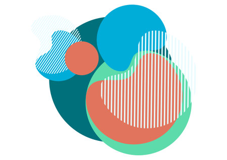 Geometric abstract background. Design of lines and round shapes. Trendy business template for wallpaper, banner, background or landing. Vector illustrationのイラスト素材