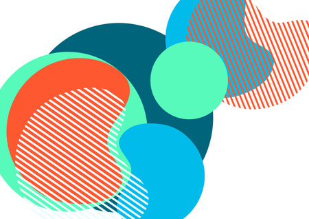 Geometric abstract background. Design of lines and round shapes. Trendy business template for wallpaper, banner, background or landing. Vector illustrationのイラスト素材