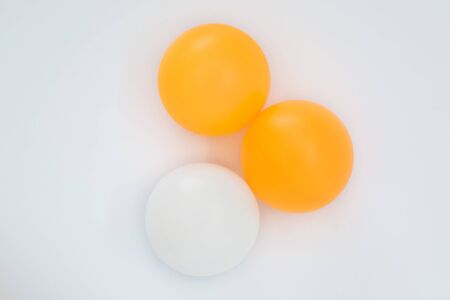 balls for table tennis close-up. top viewの写真素材