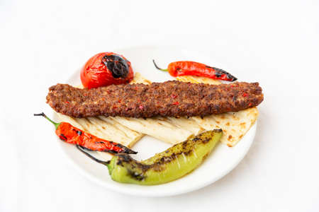 Traditional Turkish food, Adana kebap with lamb meatの写真素材