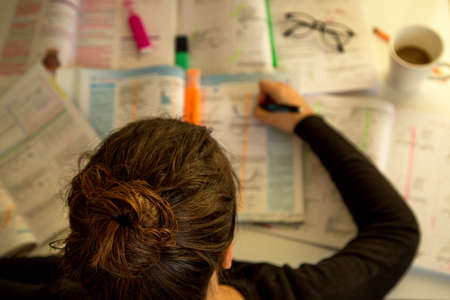 A student prepares for exams