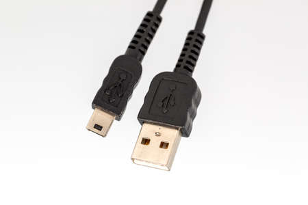 USB and mini USB on white background