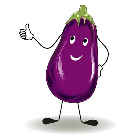 Enthusiastic eggplant character cartoon style  illustration.の写真素材