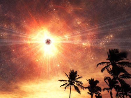 space Imaginary landscape on a distant planet. の写真素材