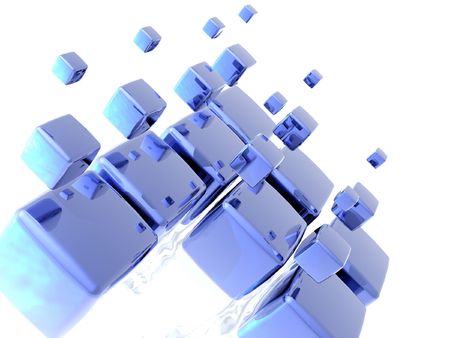 foneI mage of Blue Cubes on white background.の写真素材