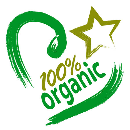ecological bio organic and green product brand vegetables meat and fishのイラスト素材