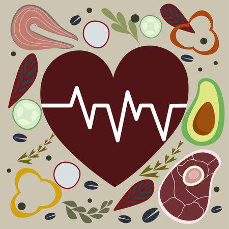 ecological bio organic and green product brand vegetables meat and fishのイラスト素材