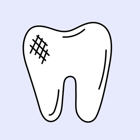 vector image of a tooth on a white backgroundのイラスト素材