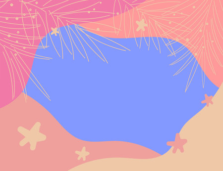 vector image of a abstraction frame with palm branchesのイラスト素材