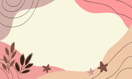 abstraction frame with stars and lines and branchesのイラスト素材