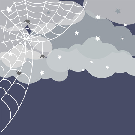 vector image frame cobwebs with spidersのイラスト素材