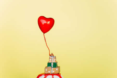 Car with heart ornamentsの写真素材