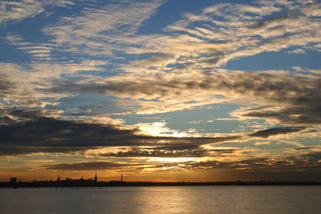 Tallinn skyline at sunsetの写真素材