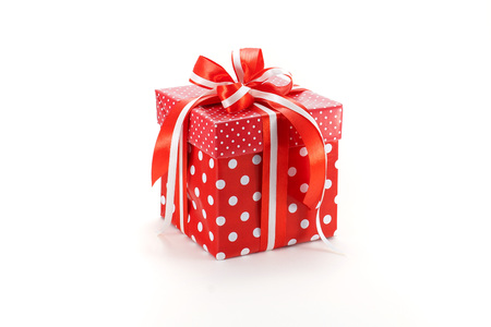 a gift in a red box. White background