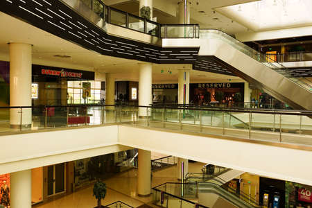 Moscow, Russia - May 18, 2020. An empty shopping center during quarantine. COVID- 19.のeditorial素材
