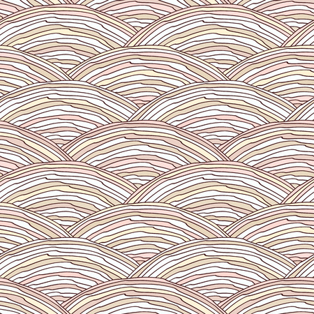 Vector seamless pattern with hand drawn decorative wavesのイラスト素材