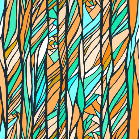 Seamless pattern with bright colorful hand drawn abstract geometric ornament  Vector illustration のイラスト素材