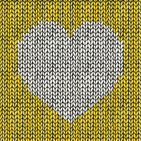 Seamless pattern with hand drawn knitted heartのイラスト素材