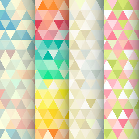 Abstract geometric triangle seamless patterns setのイラスト素材