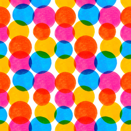 Seamless pattern with watercolor painted elementsのイラスト素材