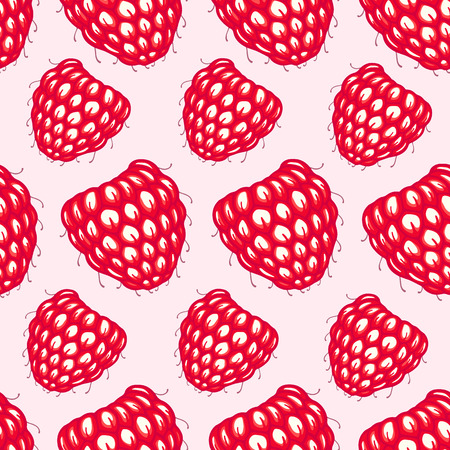 Seamless pattern with hand drawn decorative raspberries のイラスト素材