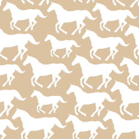 Seamless pattern with stylized horsesのイラスト素材