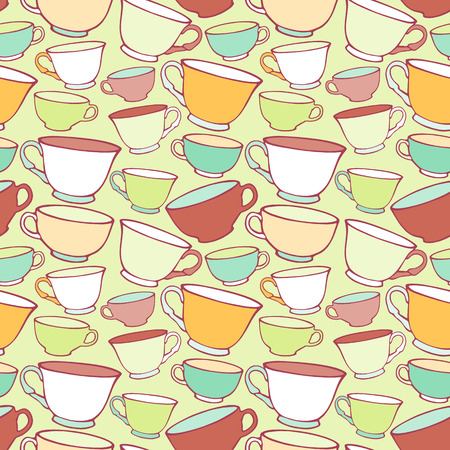 Seamless pattern with decorative cupsのイラスト素材