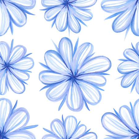 Seamless pattern with watercolor painted flowersのイラスト素材