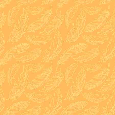 Seamless pattern with decorative feathersのイラスト素材