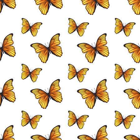 Seamless pattern with bright butterfliesのイラスト素材